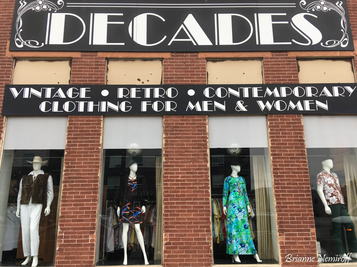 The outside of Decades Vintage Clothing in Salt Lake City