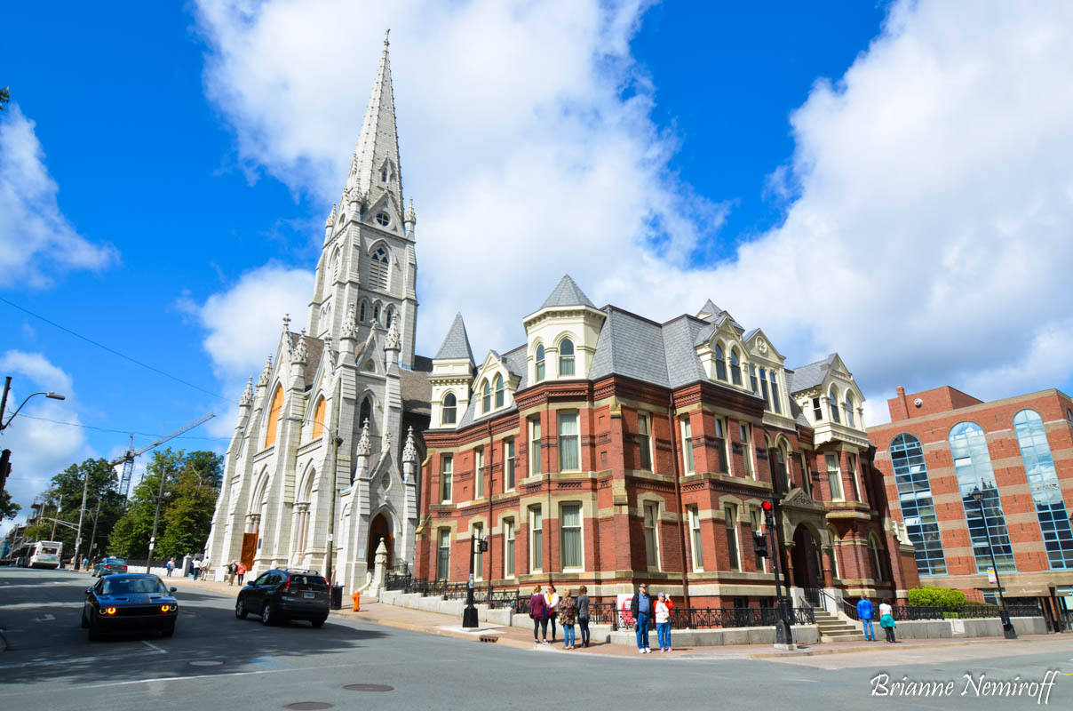 the outside of Saint Mary's Cathedral Basilica spire