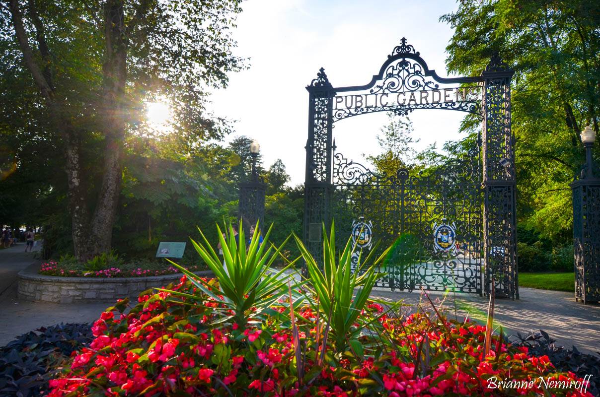 the entrance to Halifax Public Gardens