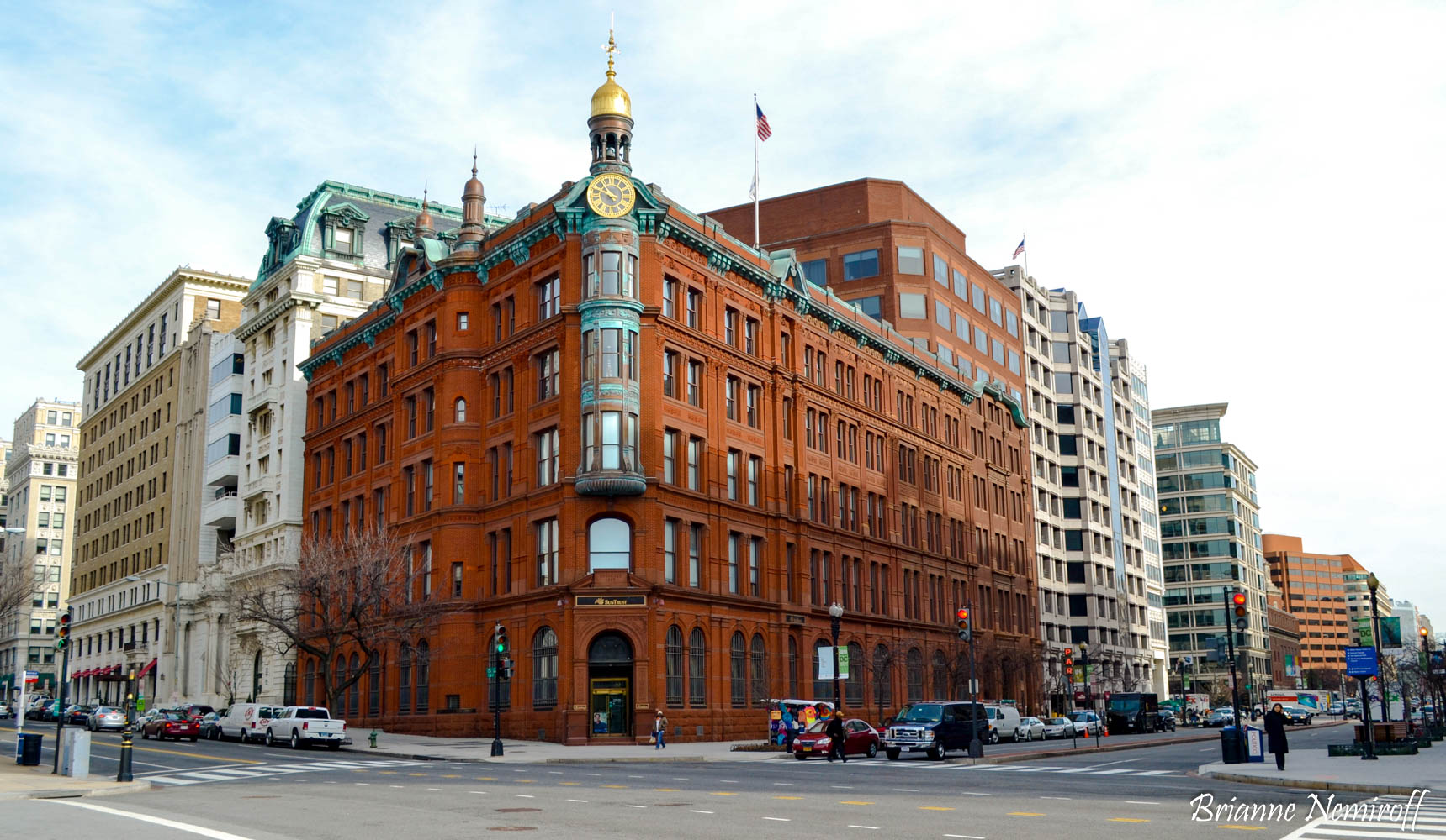 an orange building in downtown d.c.