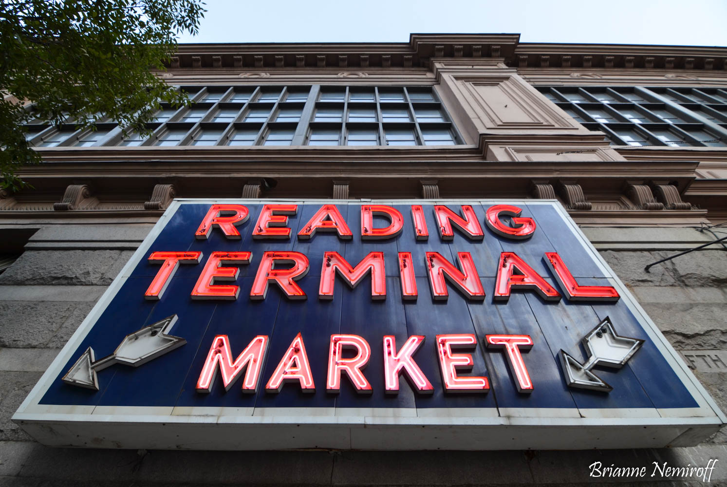 the sign outside of Reading Terminal Market in Philadelphia