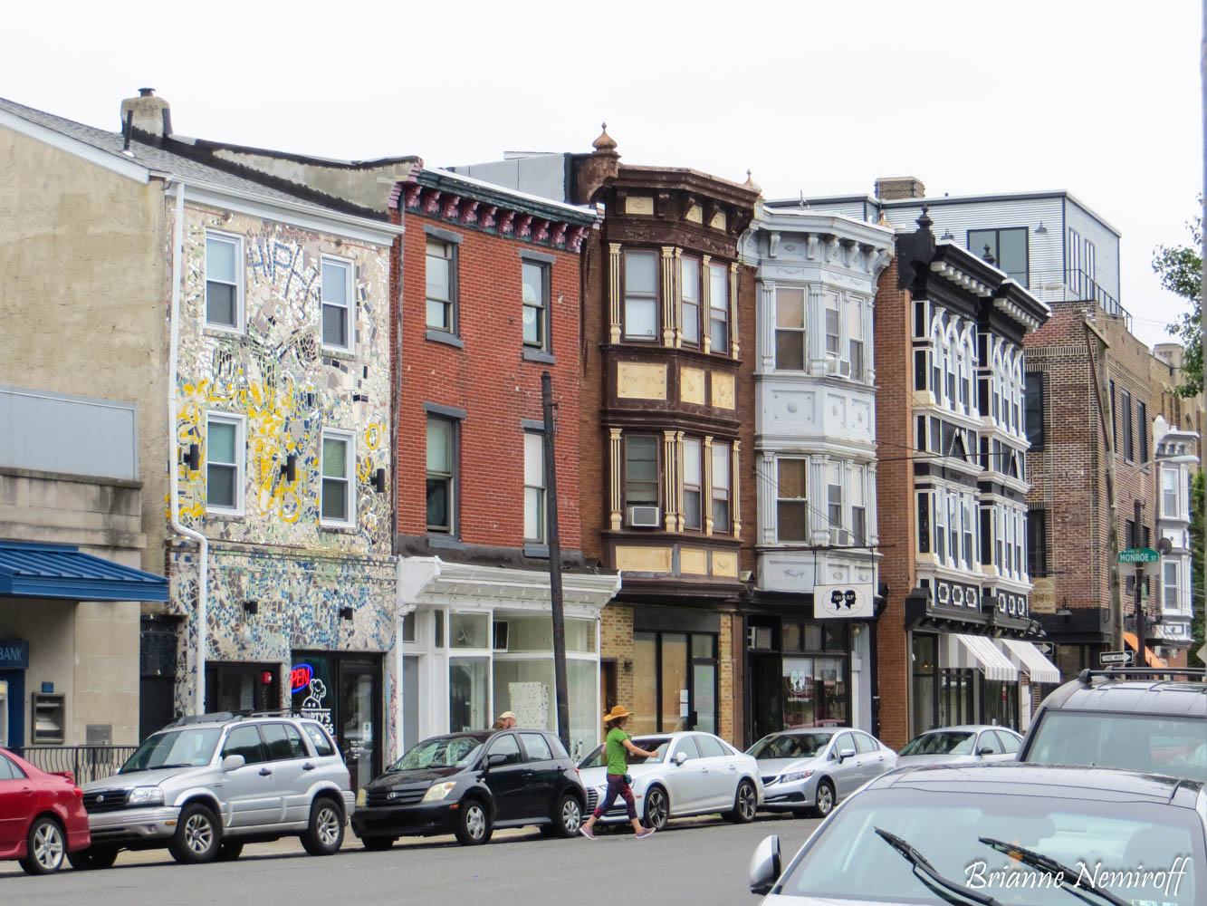 A mix of wooden and tile houses in Queen Village, Philadelphia