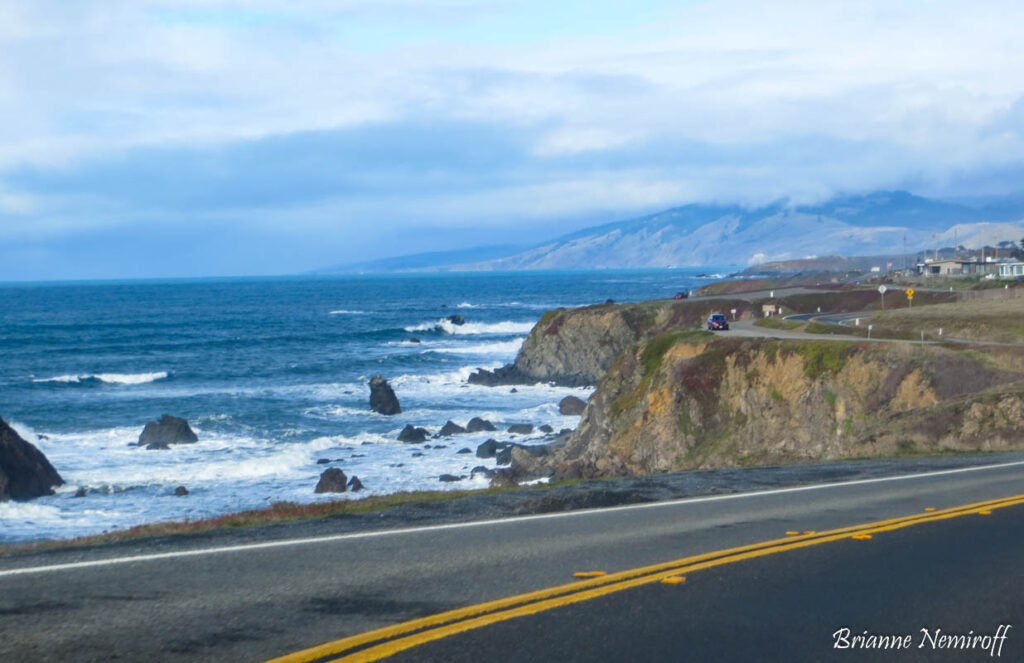 waves from the ocean at Sonoma Coast State Park in Sonoma County, California