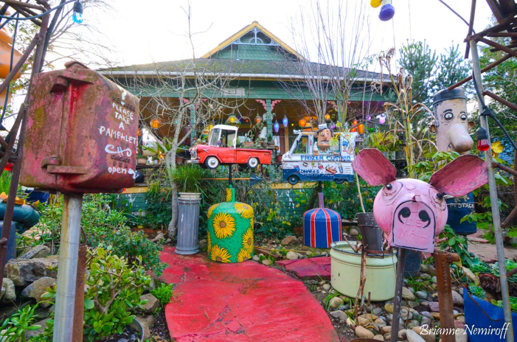 Patrick Amiot sculpture on Florence Avenue in Sebastopol