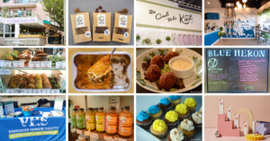 A collage of photos from all of the vegan businesses who participated in this project
