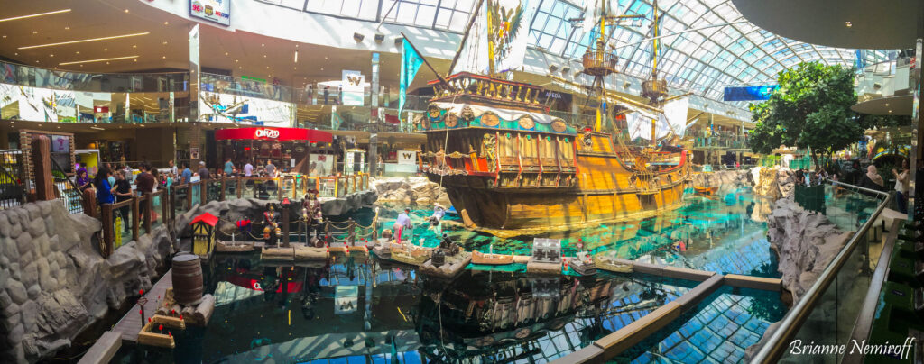 the inside pirate ship at West Edmonton Mall