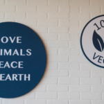 ben's vegan vancouver - do all vegan businesses have a vegan mission statement - it's bree and ben - nuttea sign vancouver