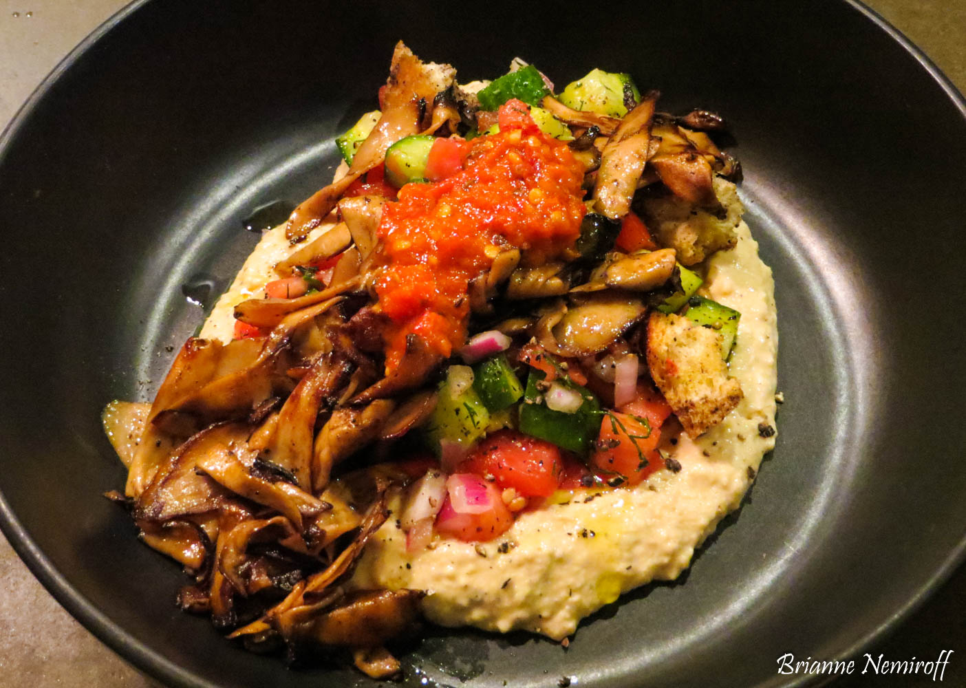 mushrooms, tomato, zucchini, and polenta at V Street in Philadelphia